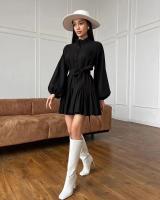 Elegante Vestido de Cintura Mini Blanco Mangas de Farol con Volantes Estilo Vintage 2025 - details 29