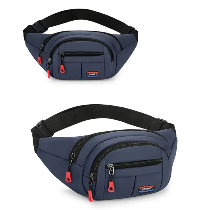 Bolso de pecho de lona multifuncional para hombre, bolsa de cintura de gran capacidad para teléfono móvil, Unisex, negro, gris, azul, verde, moda - 1