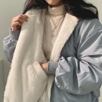 Chaqueta Abrigo de Moda Coreana para Mujer Gruesa, Cálida, Abajo, Estilo Casual, Manga de Cremallera - details 9