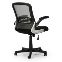 Silla de oficina con respaldo de malla elevable e inclinable, color negro - details 0