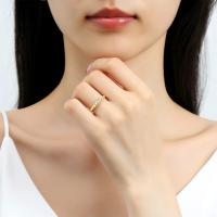 Anillo de Moissanita Oro Dorado 18K AU750 Hecho para Mujeres Joyería de Metal China - details 2