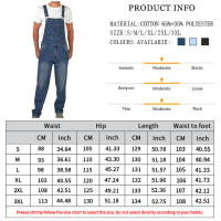 Mono de mezclilla con diseño de estilo, mono de trabajo holgado con pierna recta para hombre - details 0
