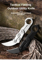 Cuchillo De Sobremesa Plegable Karambit Herramientas Tácticas De Caza EDC Hoja De Acero Inoxidable Longitud De Hoja 5cm Longitud Total 16cm - details 0