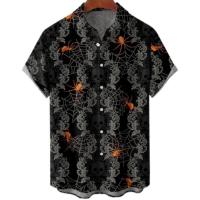 Camisa hawaiana con estampado de hojas para hombre, cárdigan vintage, floral, retro, social, hawaiana, Haruku, moda coreana, - details 5