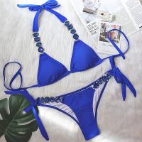 Bikini Sexy de Lujo con Diamantes de Imitación Color Sólido, Divisible, Accesorios de Cadena de Metal - details 17