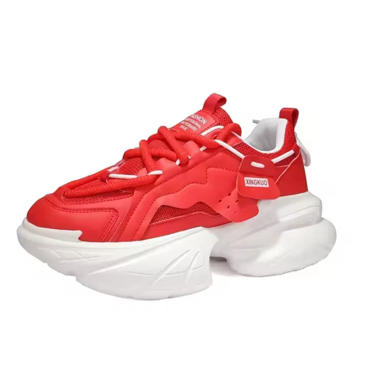 Primavera otoño moda transpirable hombres zapatillas 2025Nuevo encaje hasta suela gruesa elevada zapatos vulcanizados de los hombres Tenis Masculino - 1