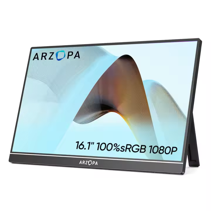 ARZOPA Monitor Portátil 16,1'' 100% sRGB Pantalla Externa para MAC Orderador Portátil PC Android Xbox PS4/5 Switch Z1C - 1