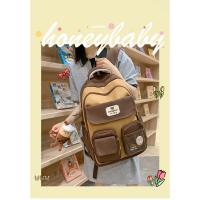 Nueva y bonita versión coreana de la mochila del campus ins para estudiantes femeninas de primaria y secundaria de gran capacidad, mochila ancha con correa para el hombro fuerte y duradera. - details 0