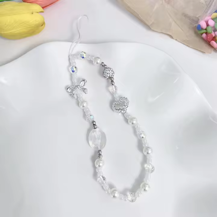 Cadena de teléfono móvil con forma de corazón de resina, funda de teléfono con lazo antipérdida, colgante para bolso, joyería Y2K, abalorios para teléfono móvil, decoración DIY - 1