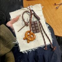 Cuerda trenzada para colgar en bolsa, colgante de hebilla de resorte de Chocolate, colgante de sentido superior, pan alcalino exquisito y encantador - details 6