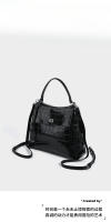 Bolso de Lujo de Cuero de Cocodrilo Negro para Mujer Bolso Cruzado Versátil para Primavera y Otoño - details 3