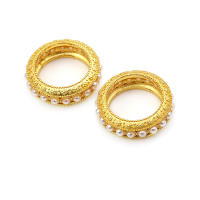 Color dorado mate, latón y perlas de imitación de plástico, espaciador de rueda, cuentas para pulsera, accesorios para hacer joyas Diy - details 1