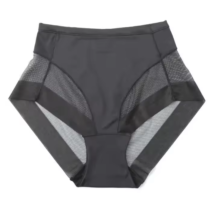 Ropa interior de mujer de cintura alta sin costuras con control abdominal, levantamiento de cadera, ropa interior invisible de seda helada - 1