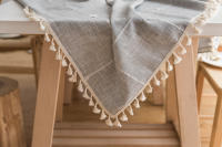 Mantel antimanchas rectangular, Diseño cuadrado de bordes para Decoración de mesa de Comedor - details 19