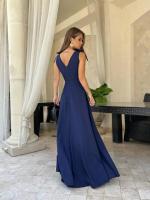 Vestido Largo de Noche Veraniego |   Elegante Diseño sin Mangas con Lazo en Hombros |   Vestido de Gala Unicolor para Bodas y Eventos |   Tejido Fluido y Transpirable |   Corte Elongante que Estiliza |   Tallas S-XXL - details 12