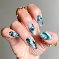 Patrón de mármol Material seguro de larga duración, uñas postizas impermeables para uñas, decoración DIY - details 4