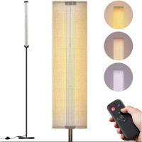 Lámpara de pie LED, lámpara de pie regulable para sala de estar, lámpara de pie con temperatura de 3 colores, lámpara de lectura con pantalla de lino e interruptor de pie - details 25