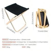 Silla para acampar al aire libre, silla plegable dorada de aleación de aluminio con bolsa, taburete, asiento, pesca, Camping - details 1