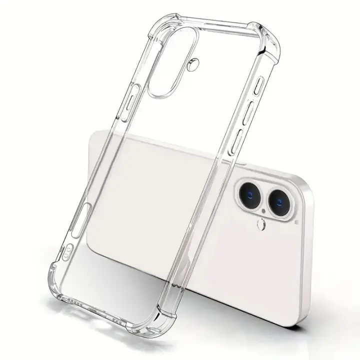 Nueva funda de silicona transparente de lujo a prueba de golpes para iPhone 16 15 14 13 12 11 Pro Max Plus XR XS Max, funda trasera transparente de parachoques suave - 1