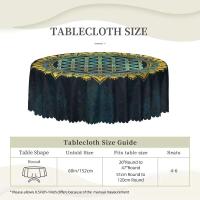 Mantel circular mandala, flor de loto de la vida, impermeable, resistente al aceite, 60 pulgadas, forma geométrica sagrada - details 119