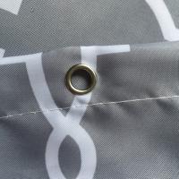 Cortina de Ducha de Tela Impermeable Resistente al Moho Patrón Geométrico Gris - details 3