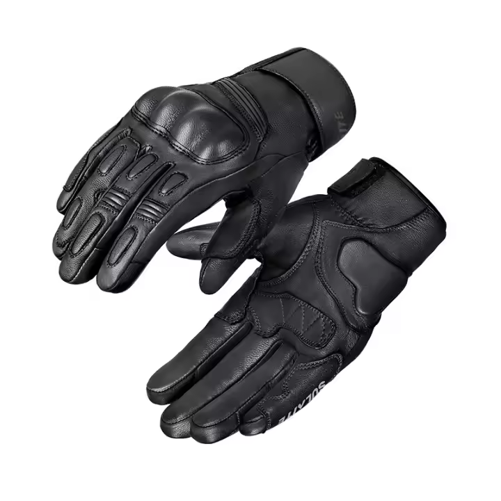 Guantes de Moto Inviernal Impermeables Guantes de Cuero de Cabra Auténticos para Hombres y Mujeres - 1