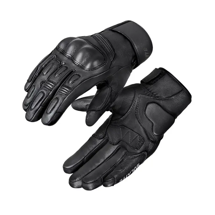 Guantes de Moto Inviernal Impermeables Guantes de Cuero de Cabra Auténticos para Hombres y Mujeres - 1