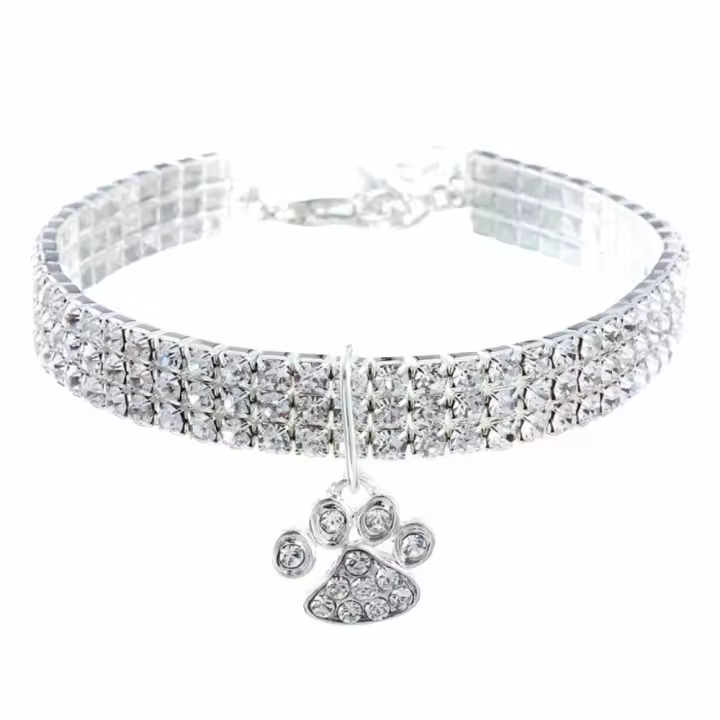 Collares de Cuello de Perro de Circonio Brillante Cadena Extendida de Aleación Duradera para Mascotas Pequeñas y Medianas Regalos de Fiesta Rosa Collar para Perros y Gatos - 1