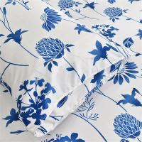 Sábana de Cama Impresa con Flor Azul Funda de Almohada de Lino Reactive para Cama Individual/Reina/Rey Protector de Almohada de Tela Elástica - details 5