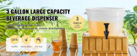 SucceBuy Dispensador de bebidas, 3 galones, bebidas para fiestas, plástico, espiga y tapa, jugo, té, agua, restaurantes, hoteles - details 0