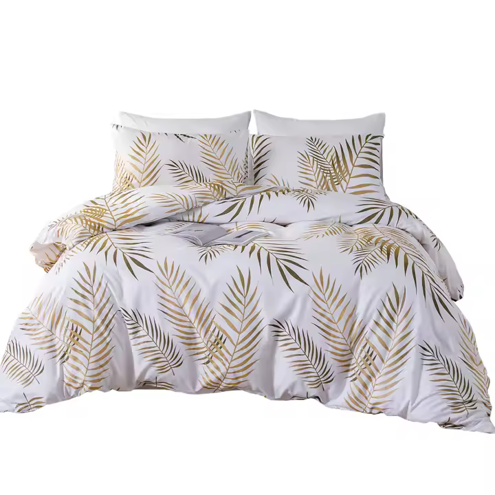 Juego de Ropa de Cama Moderno Botánico Patrón de Hojas de Palmera Reversible - 1