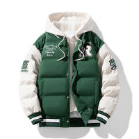 Chaqueta de Invierno para Hombre, Estilo Dos Piezas, Nueva, Abrigada, Gruesa, con Capucha, Cortavientos, Cómoda, Informal, con Estampado - details 3