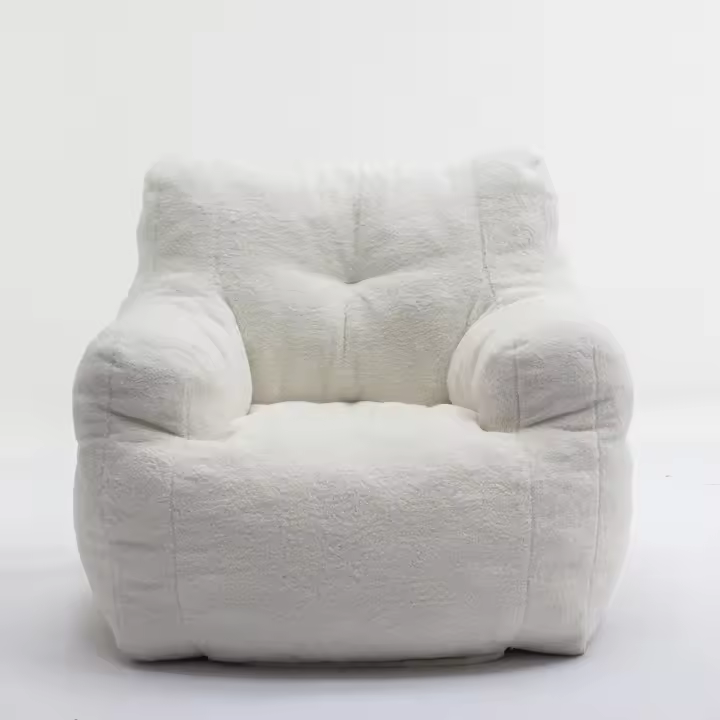 Chaise Poupée En Mousse Rembourrée Douce En Tissu Teddy, Ivorío - 1