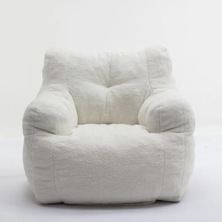 Chaise Poupée En Mousse Rembourrée Douce En Tissu Teddy, Ivorío - 1