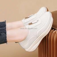 Nuevo Alta calidad 2025, cubierta antideslizante con cremallera inferior gruesa para mediana edad, zapatos deportivos para caminar para mujer, marca americana - details 3