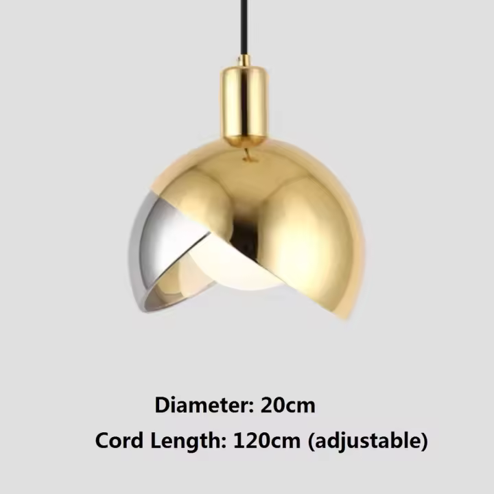 Lámpara Colgante Moderna de Metal Dorado Rosa Iluminación de Cocina con Estilo - 1