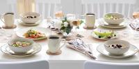 Vancasso-vajilla de cerámica de color crema Navia, juego de 16 piezas con plato de cena, plato de postre, tazón de 800ml, juego de tazas y vajilla - details 0