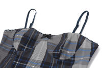 BUNO-Candyhot Plaid Patchwork ajustado Casual Spaghetti Strap Top Vintage Y2K sin mangas espalda descubierta camiseta sin mangas 2024 otoño ropa de calle Camis - details 6