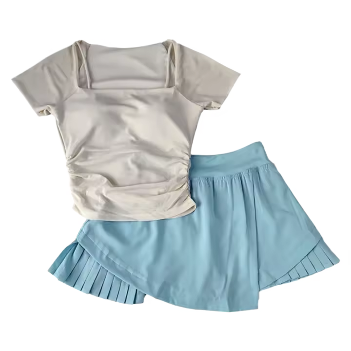 Conjunto de Yoga para Mujeres Falda de Tenis de Nylon Pantalones de Fitness - 1