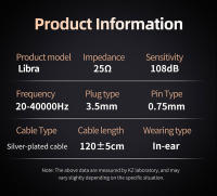 Auriculares con cable KZ Libra, auriculares estéreo HIFI para música, auriculares internos AUX de 3,5mm, auriculares con unidad de sonido dinámico de banda ultraancha con micrófono HD - details 15