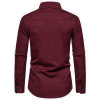 Camisa de Moda Primavera para Hombre con Diseño de Patchwork de Flores Manga Larga Camisa de Negocios Casual para Fiesta Material Exterior de Poliéster - details 3