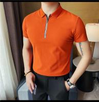 Polo de manga corta bordado de malla transpirable de verano para hombre, camiseta informal de negocios con solapa y media cremallera, - details 35