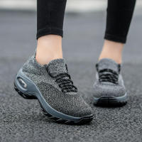 Zapatillas deportivas casuales de correr para mujer, de punto volador, estilo calcetín, talla grande, nuevas. - details 10
