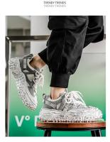 Hombres 2025 primavera y verano nueva malla de moda transpirable deportes ligeros suela suave papá popular versátil zapatos casuales. - details 7