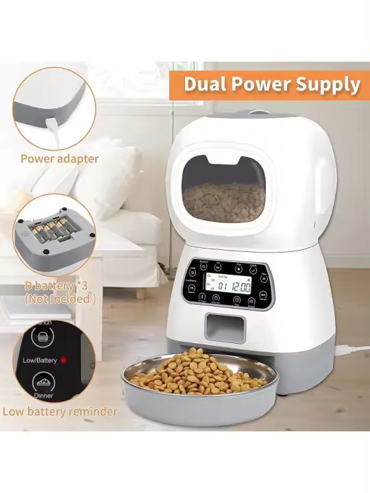 Alimentador automático para mascotas de elfos de 3,5 l alimentador explosivo de punto fijo alimentación manual - 1