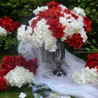 6PCS Flores de Seda de Hydrangea Diseño de Centro de Boda DIY para Decoración de Fiesta en Casa - details 4