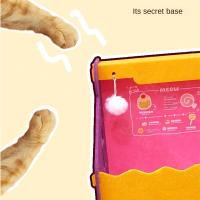 Nido de gato de fieltro de seguridad multifunción, casa para gatos semicerrada, no ocupante, plegable, resistente a los arañazos, caja de papel para cachorros - details 2