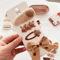 4PCS Clip De Pelo Para Bebés Con Peluche Falso Accesorios De Cabello Para Niñas Estilo Coreano Y Japonés Floral Adecuado Para Otoño E Invierno - details 9