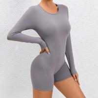Mono de Yoga sin Espalda 2024 Traje de Gimnasio para Mujeres de Manga Larga Ropa Deportiva de Moda - details 2