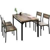 Juego de 4 de 1 Mesa y 4 Sillas de Restaurante Sala Cocina Comedor - details 0